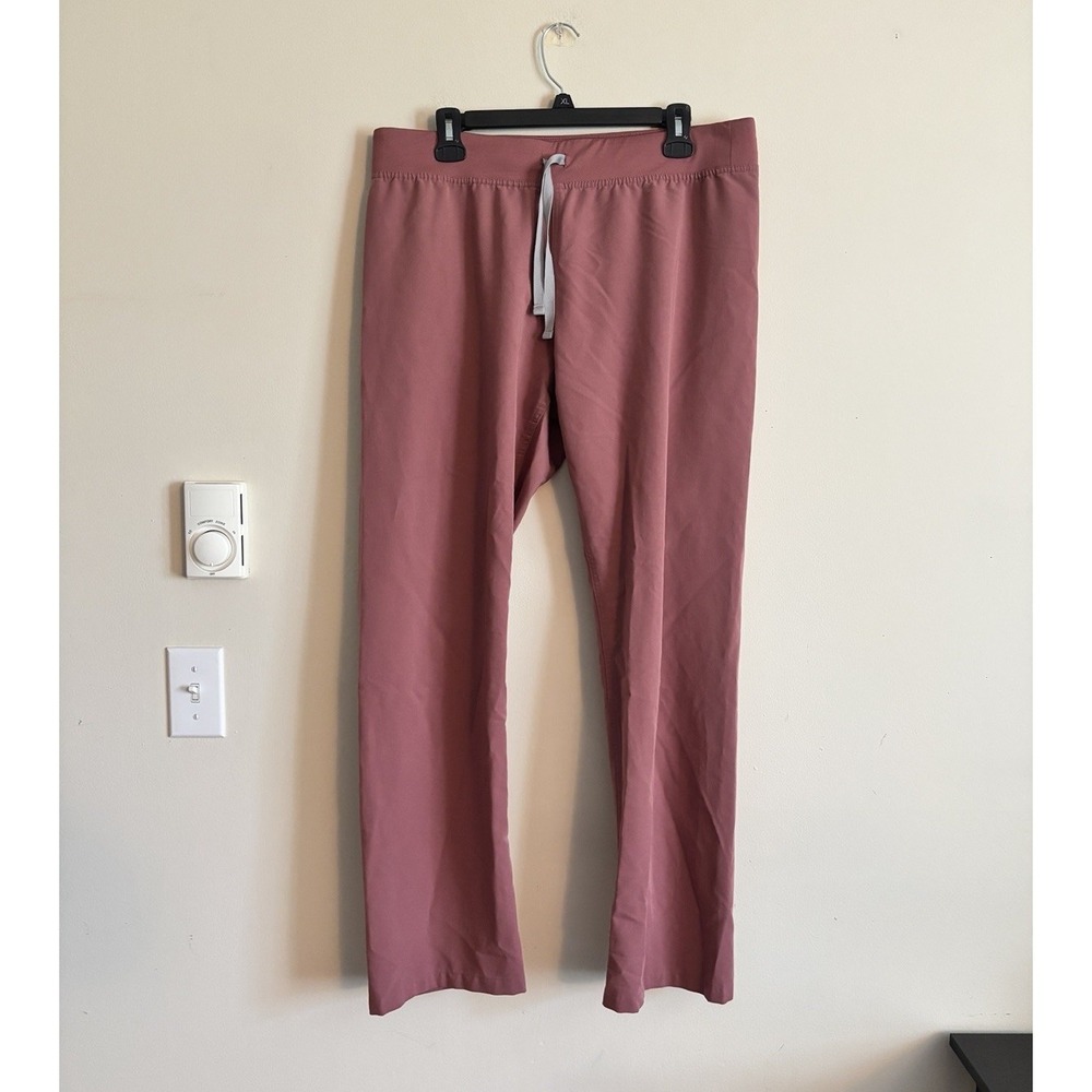 FIGS High Waisted Livingston Scrub Pants Womens Large Mauve Pink Dusty Rose